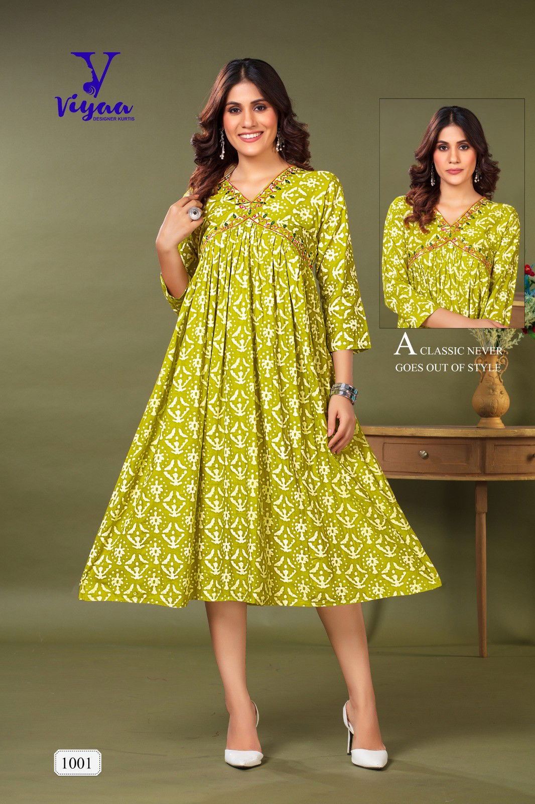 Viyaa Bul Bul Rayon Alia Cut Designer Kurtis Catalog
